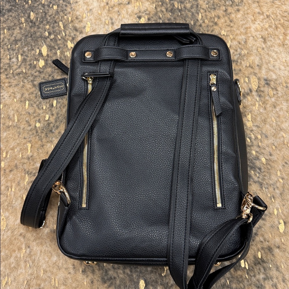 MONTAGE Black vegan cork leather convertible backpack and everyday bag LIKE NEW - Picture 3 of 8